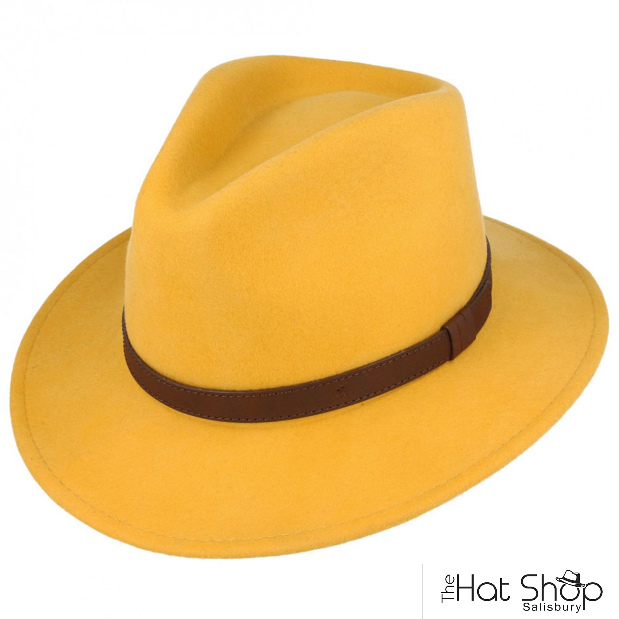 The Hat Shop Maz 100% Wool Fedora Mustard