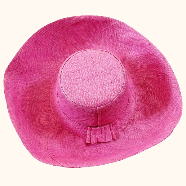 Ladies Raffia Mimosa Summer Hats Pale Pink