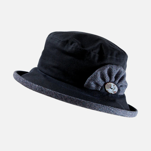 The Hat Shop Ladies Proppa Toppa Waxed Cotton Small Brim Light Blue