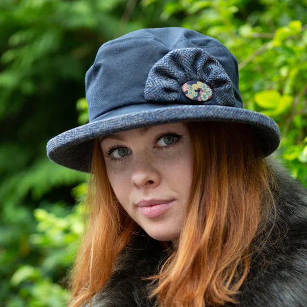 The Hat Shop Ladies Proppa Toppa Waxed Cotton Small Brim