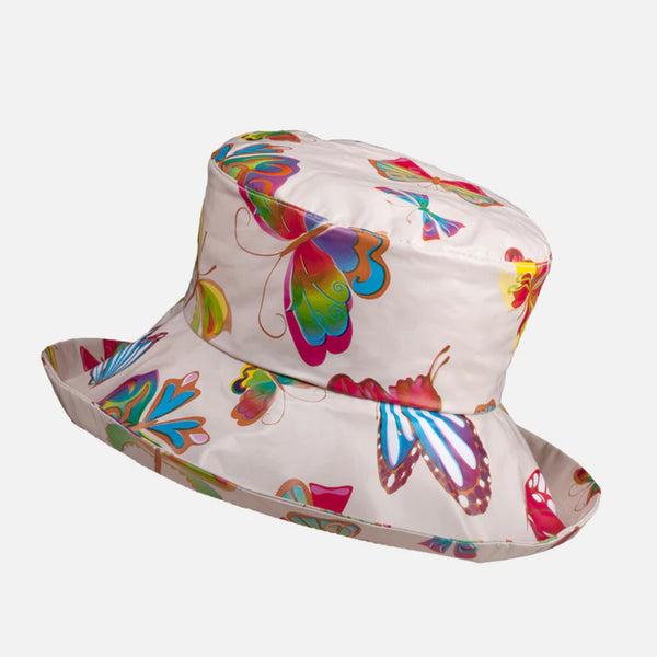 The Hat Shop Proppa Toppa Waterproof Large Brim Hat Butterfly