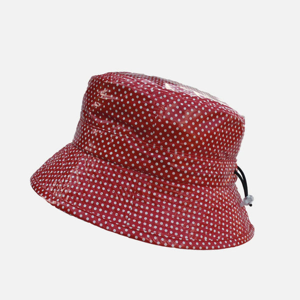 Proppa Toppa Waterproof Packable Spotty Hat Red