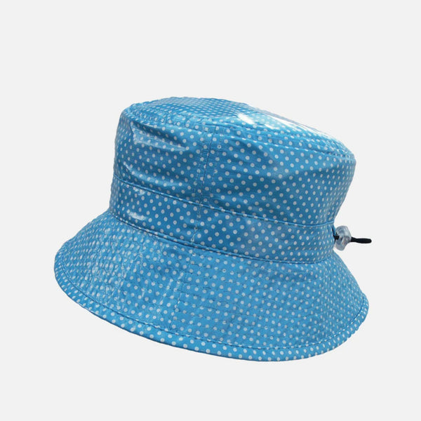 Proppa Toppa Waterproof Packable Spotty Hat Blue