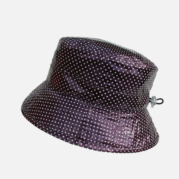 Proppa Toppa Waterproof Packable Spotty Hat Aubergine