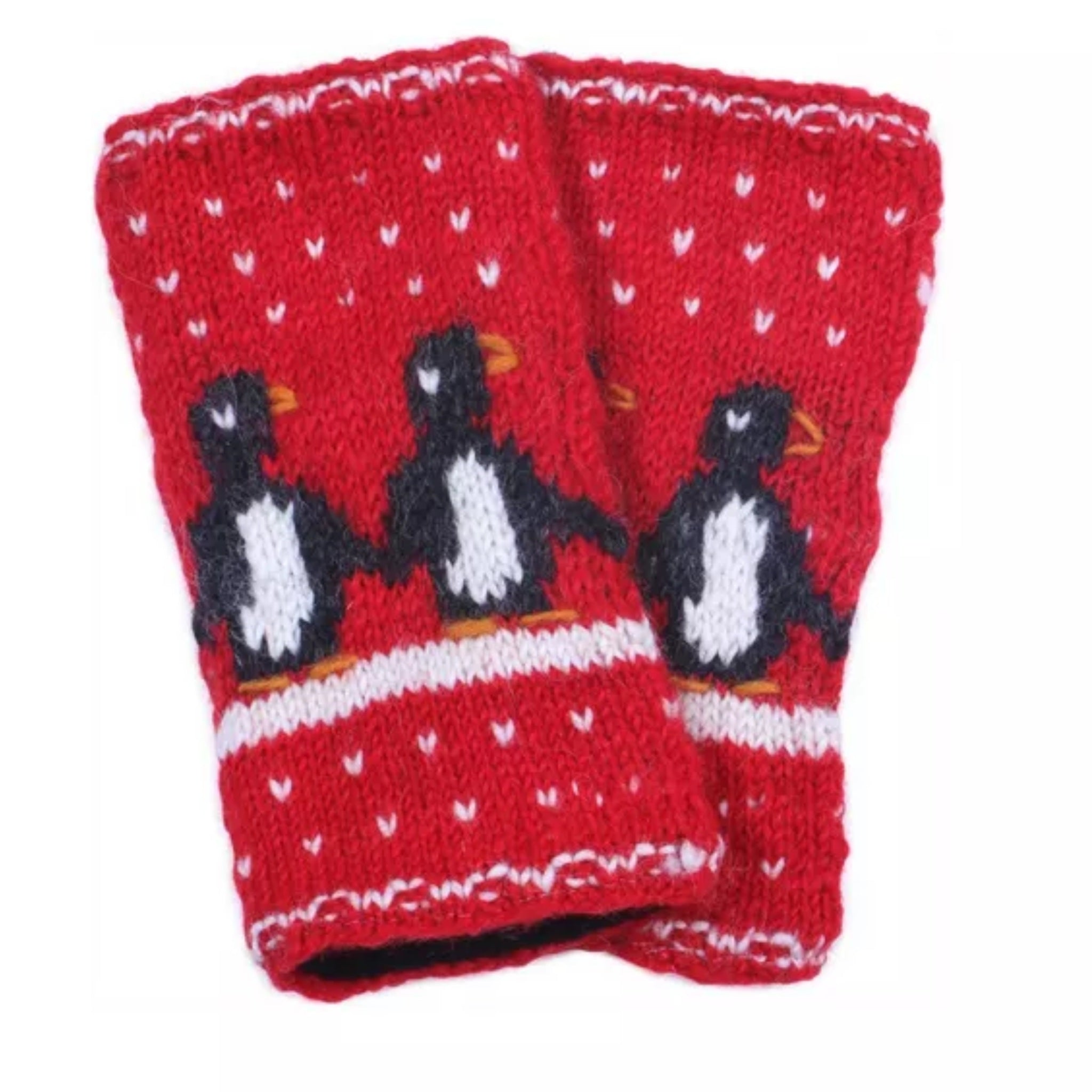 The Hat Shop Pachamama Penguin Christmas Wool Handwarmers