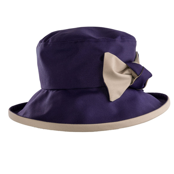 The Hat Shop Proppa Toppa Waterproof Purple & Beige Hat in a Bag