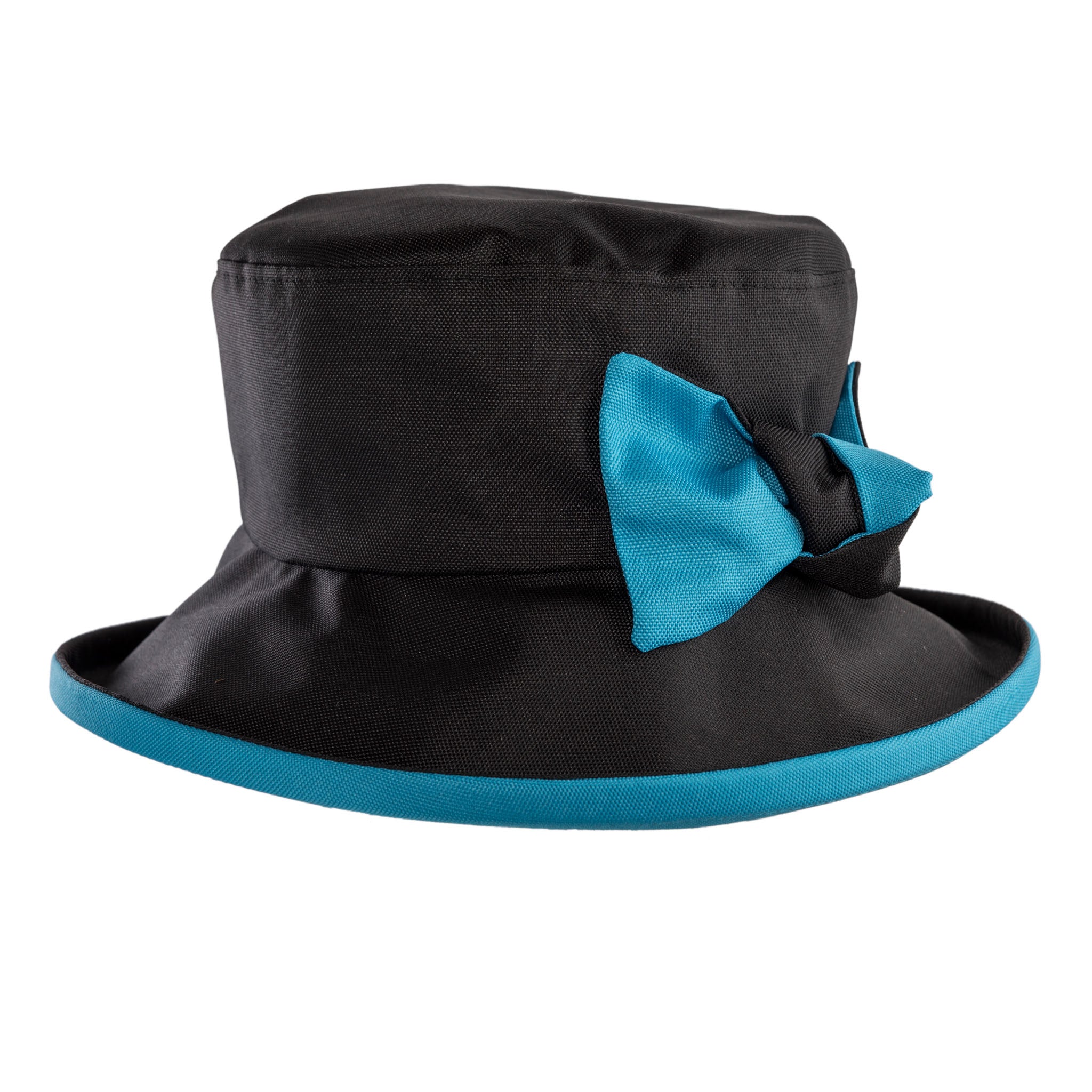 Proppa Toppa Waterproof  Black & Turqoiuse Hat in a Bag