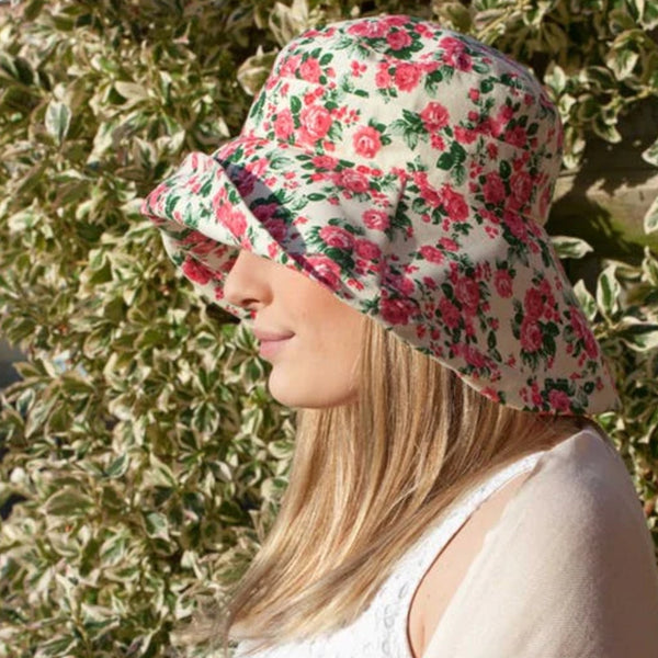 The Hat Shop Proppa Toppa Large Brim Cotton Floral Hat Lifestyle