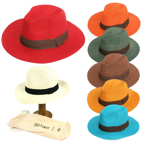 Rollable Packable Panama Style Hat With Travel Bag