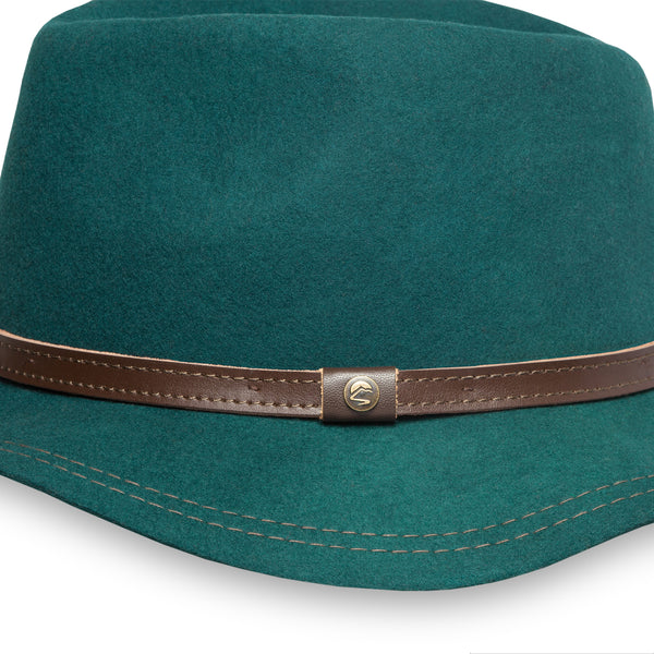 The Hat Shop Sunday Afternoons Ladies Cassie Fedora Emerald detail