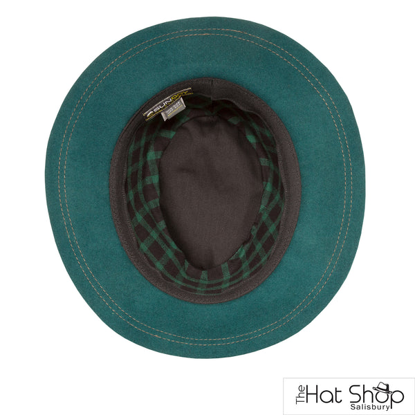The Hat Shop Sunday Afternoons Ladies Cassie Fedora Emerald Inside