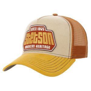 The Hat Shop Stetson Since 1865 Brickstone Trucker Cap 'Beige-Rust'