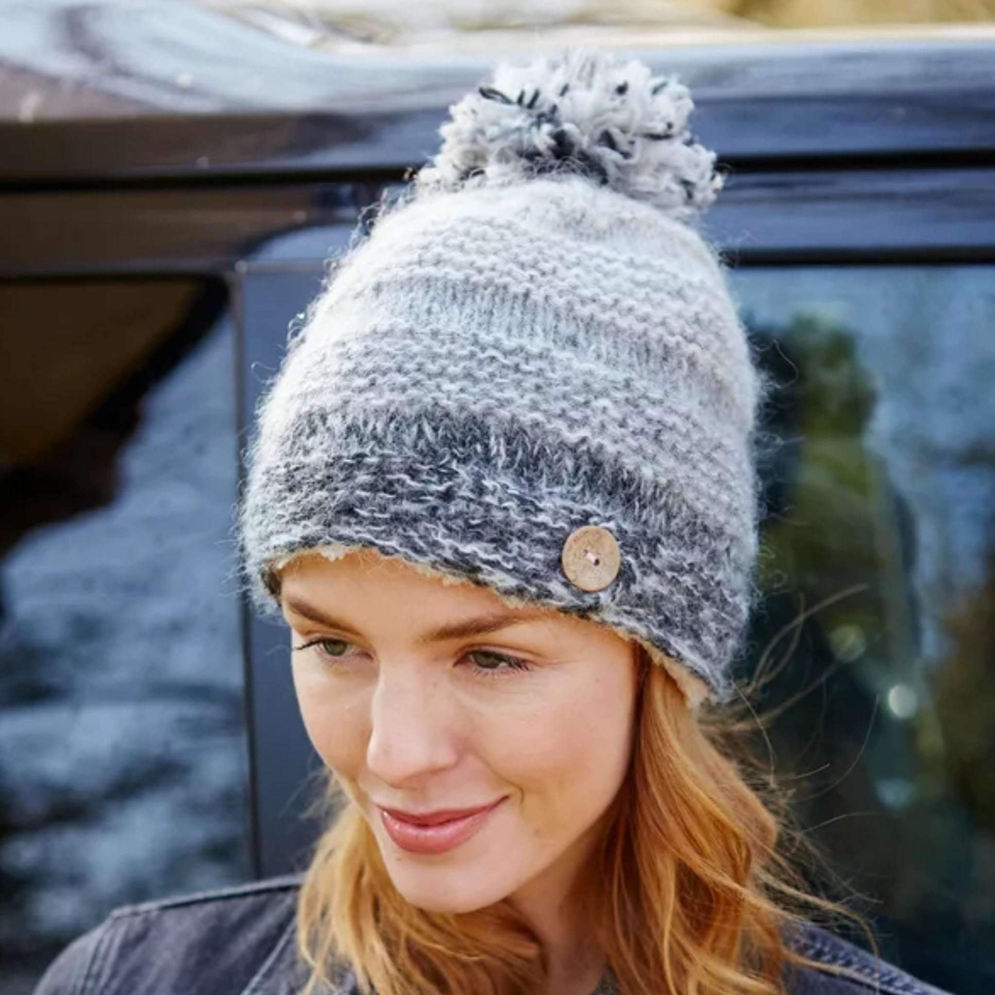 The Hat Shop Ladies Pachamama Sierra Nevada Sherpa Lined Bobble Beanie