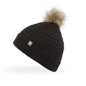The Hat Shop Sunday Afternoons Merino Wool Snow Drop Beanie Black