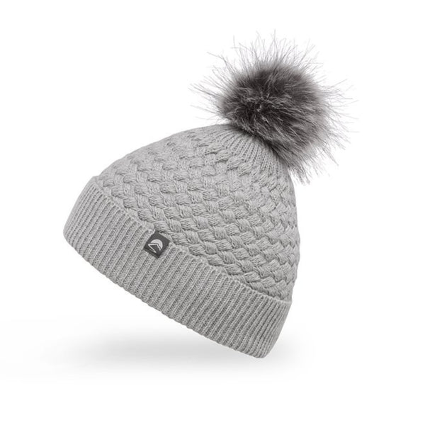 The Hat Shop Sunday Afternoons Merino Wool Snow Drop Beanie Soft Grey