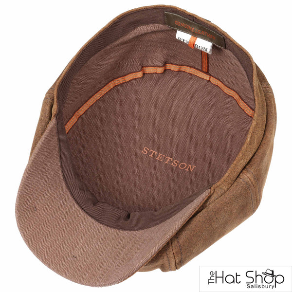 The Hat Shop Stetson Leather Burney Hatteras Brown inside