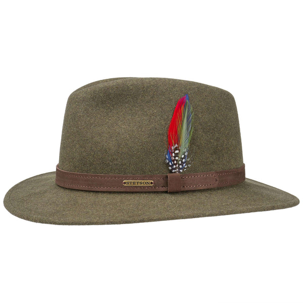 The Hat Shop Stetson Powell Traveller Fedora Olive