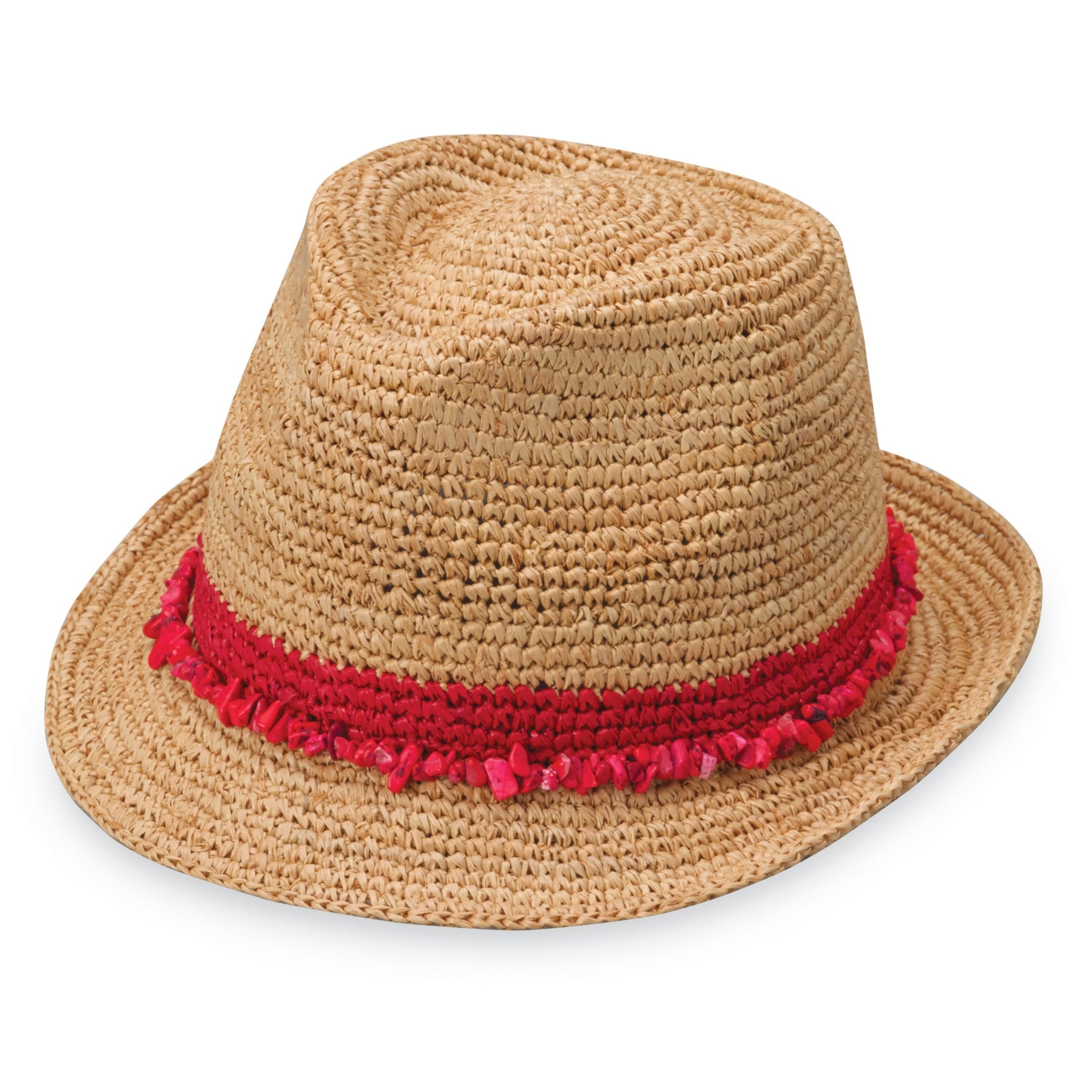 The Hat Shop Ladies Wallaroo 'Tahiti' Raffia Sun Hat Red