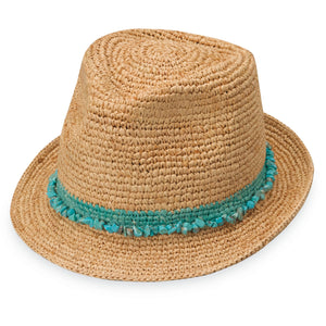 The Hat Shop Ladies Wallaroo 'Tahiti' Raffia Sun Hat Turquoise