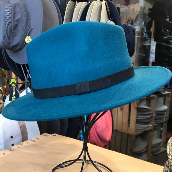 The Hat Shop Wool felt Fedora Teal