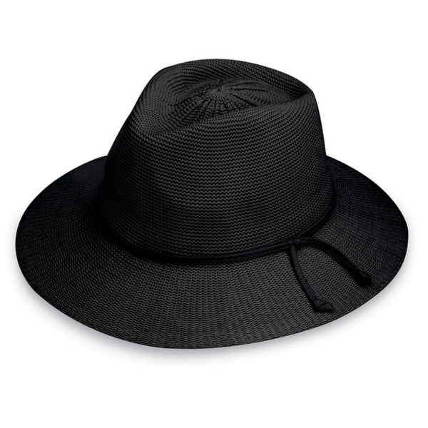 The Hat Shop Ladies Wallaroo 'Victoria Fedora Sun Hat UPF50+ Black