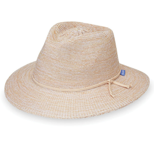 The Hat Shop Ladies Wallaroo 'Victoria Fedora Sun Hat UPF50+ Mixed Beige