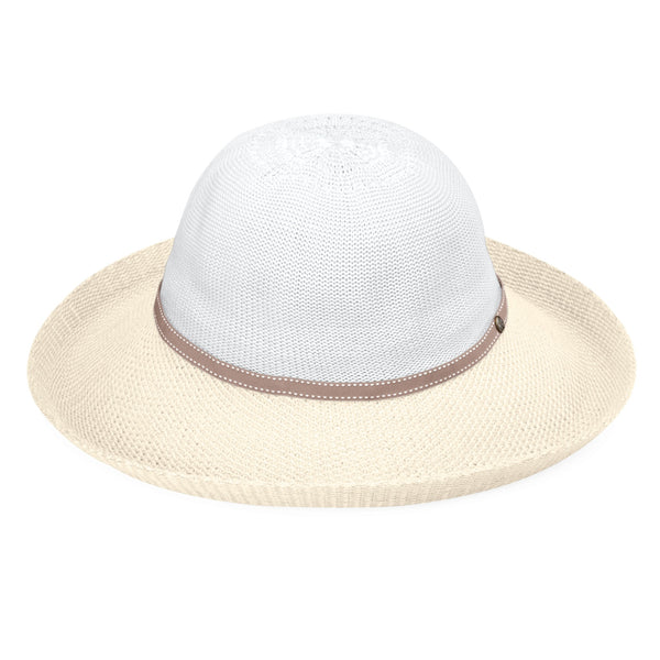 The Hat Shop Ladies Wallaroo 'Victoria Two Toned' Sun Hat White