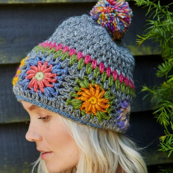 The Hat Shop Pachamama Woodstock Wool Bobble Beanie Hat
