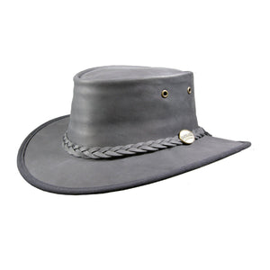 The Hat Shop Barmah Leather Bronco Hat Black
