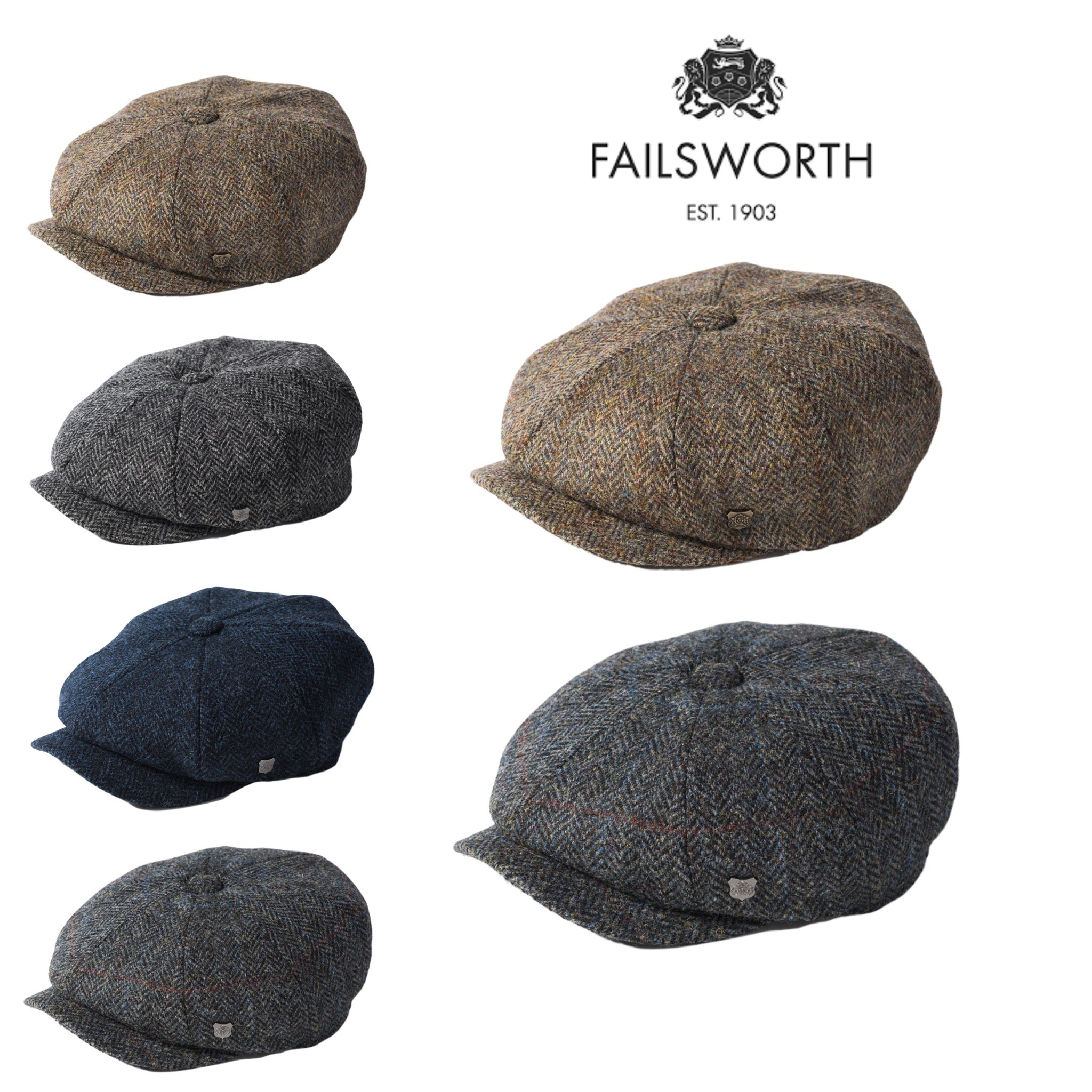 The Hat Shop Failsworth Harris Tweed Carloway Bakerboy Cap