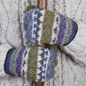 The Hat Shop Ladies Pachamama Finisterre Lined Wool Mittens Olive