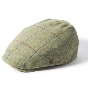 The Hat Shop Failsworth 100% Wool Gamekeeper Flat Cap Green Tweed