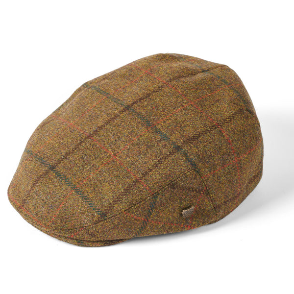 The Hat Shop Failsworth 100% Wool Gamekeeper Flat Cap Brown Tweed