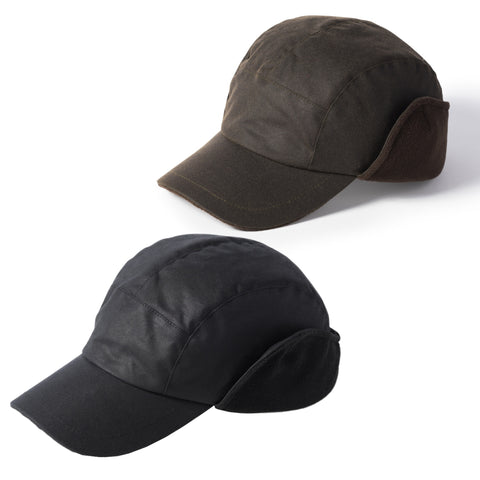 The Hat Shop Failsworth Lumber Waxed Cotton Baseball Cap with Earflaps