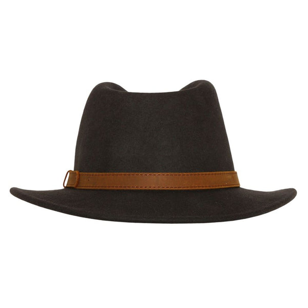 The Hat Shop Maz 100% Wool Felt Fedora Brown