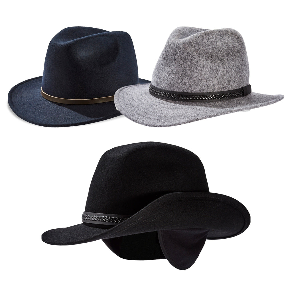 The Hat Shop Tilley Wool Montana Fedora Hat With Ear Flaps