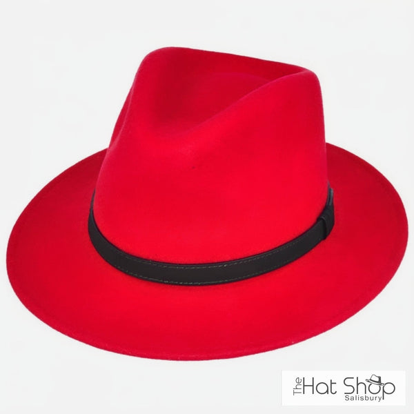 The Hat Shop Maz Red Fedora