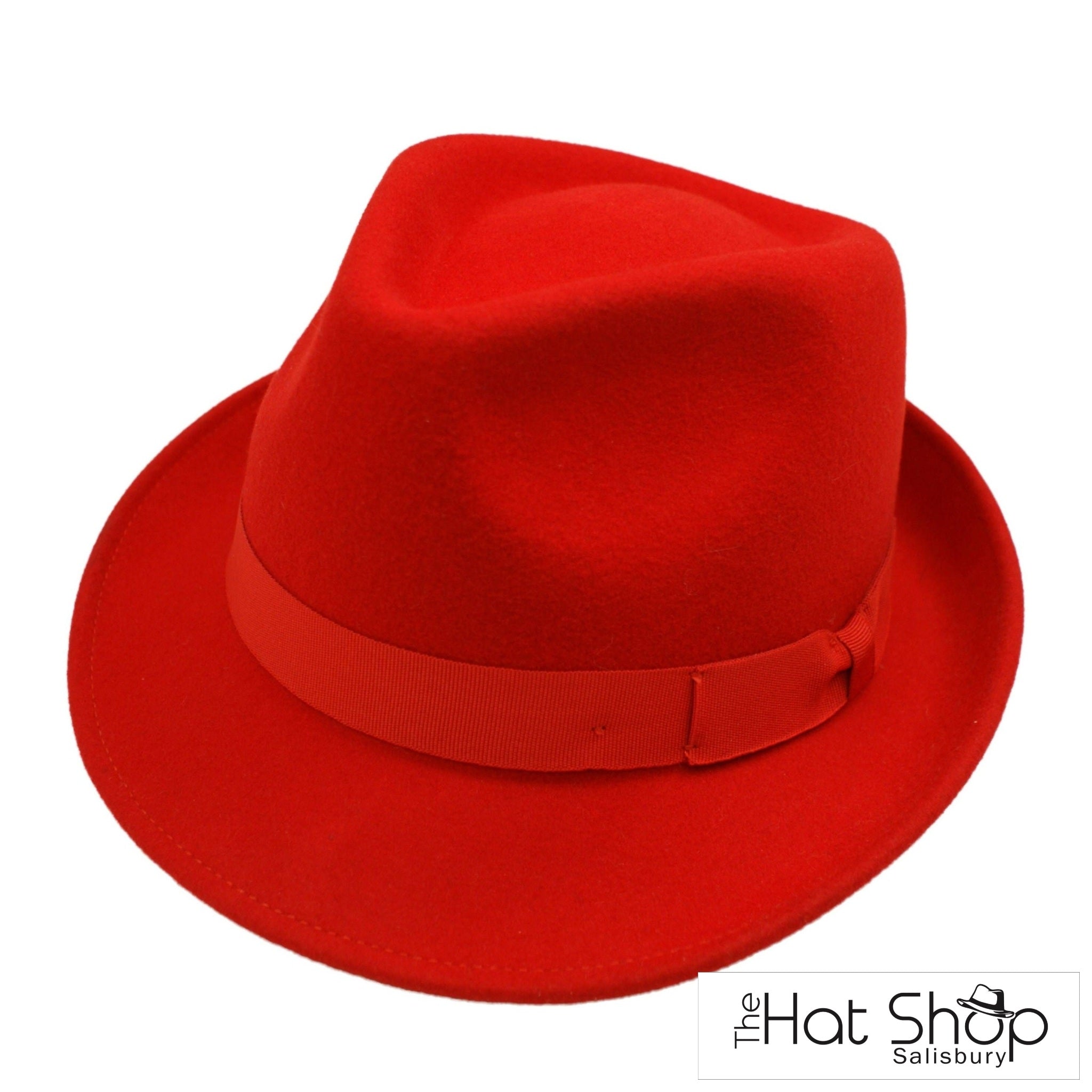 The Hat Shop Wool Trilby Red