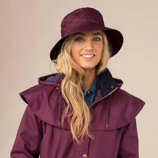 The Hat Shop Lighthouse 100% Waterproof Storm Hat Berry