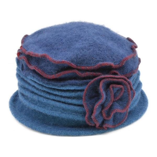 The Hat Shop 100% Wool Cloche 2 tone