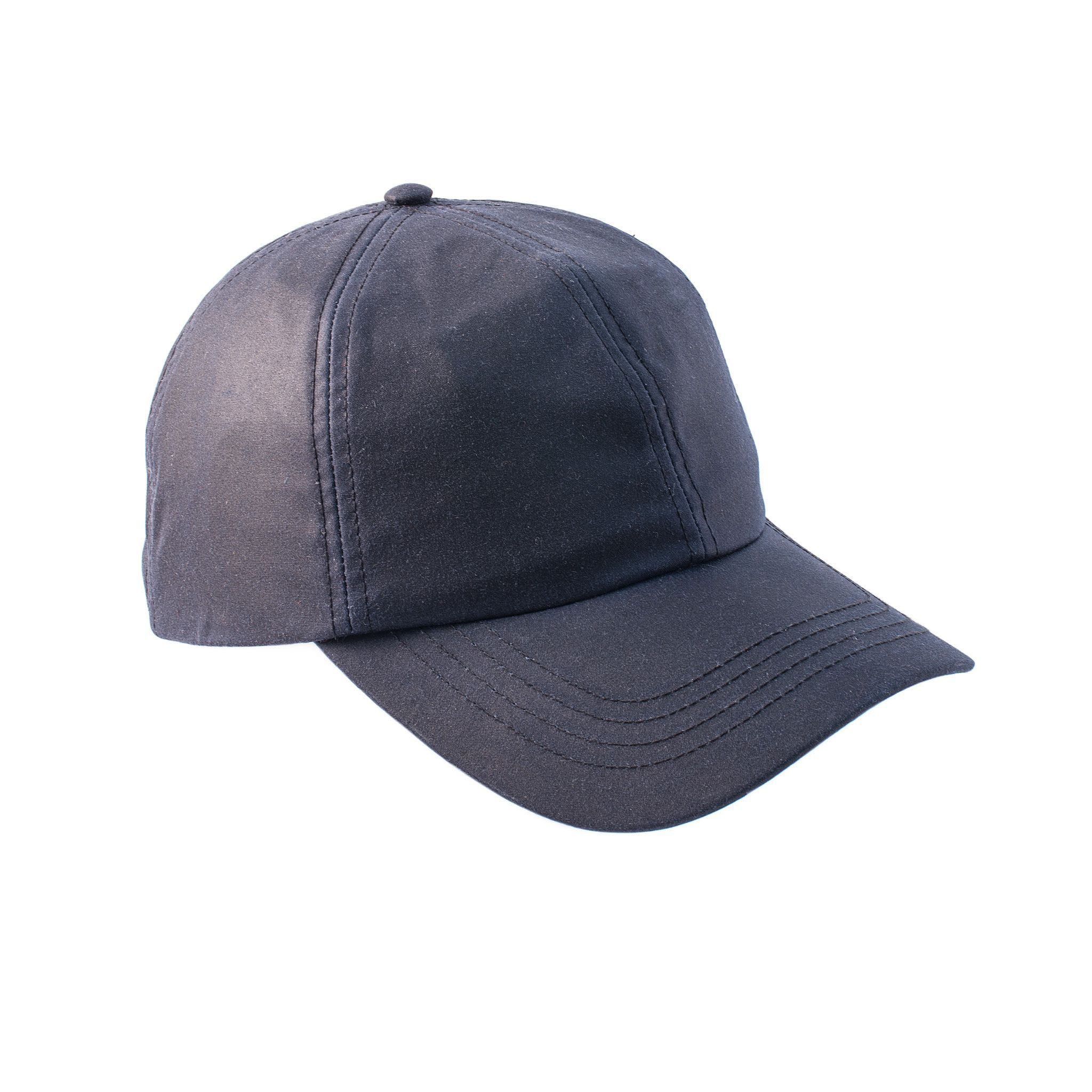 The Hat Shop British Wax Cotton Water Resistant Baseball Cap Navy